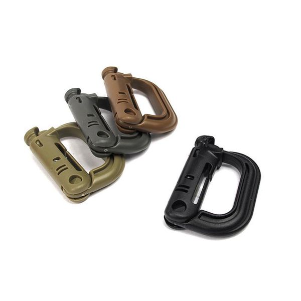 

10pcs plastic carabiner army d-ring hook molle webbing backpack buckle clip snap safe lock camping hiking climb outdo jllaia