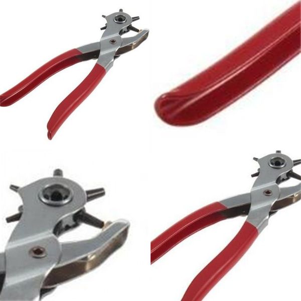 

belt punching forceps 9 inch high carbon steel electroplate puncher red handle circular hole punch machine new arrival 7yn l1