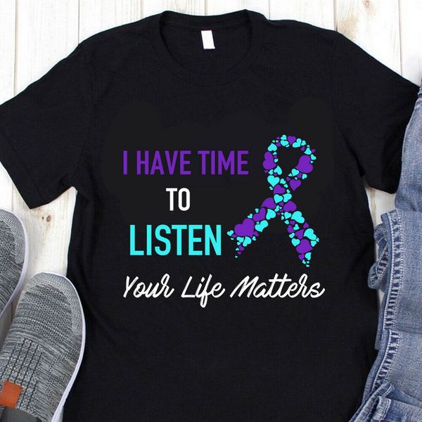 

listen your life matters suicide prevention awareness t-shirt tee shirt new cool gym sport hooded sweatshirt hoodie