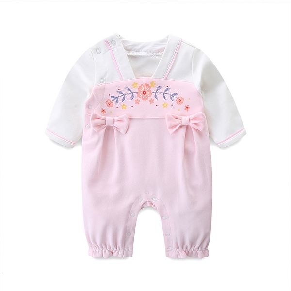 

new 2021 spring newborn baby girl clothes long sleeve embroidery princess jumpsuit autumn infant girls rompers k1mq, Blue