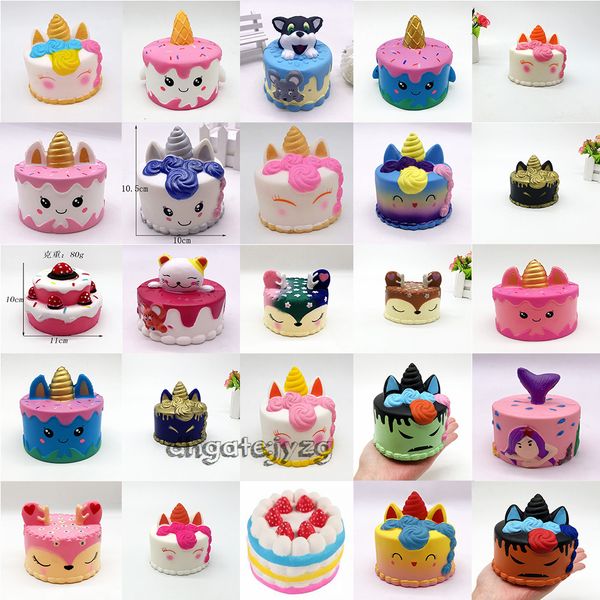 

squishy cute pink cake toys 11cm colorful cartoon cake tail cakes kids fun gift squishy slow rising kawaii squishies