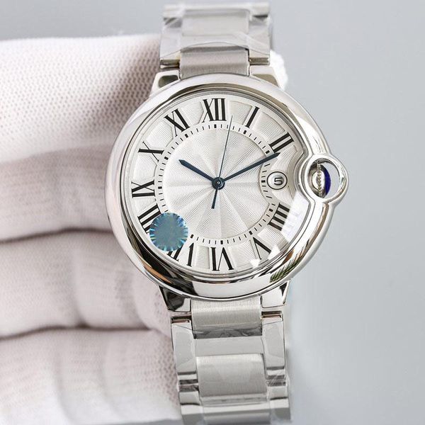 

mens watch automatic mechanical watches 42mm stainless steel strap fashion wristwatch waterproof design sapphire mirror wristwatches gift fo, Slivery;brown