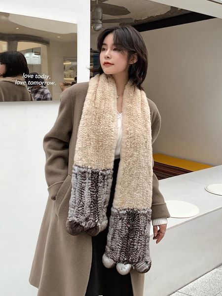 

scarves chinchilla collar fur scarf winter style fashion size:170*16cm, Blue;gray