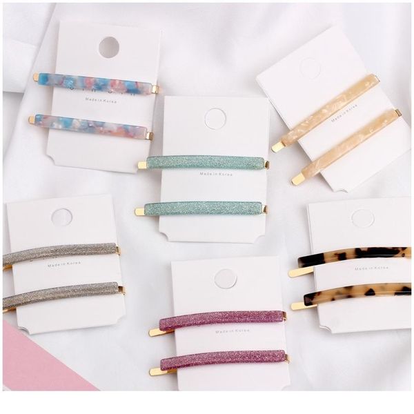 

2 шт. / компл. мода женщины металлические ацетатные волосы pin clip леопардовые зажимки геометрические художественные шпилки волосы acc wmta