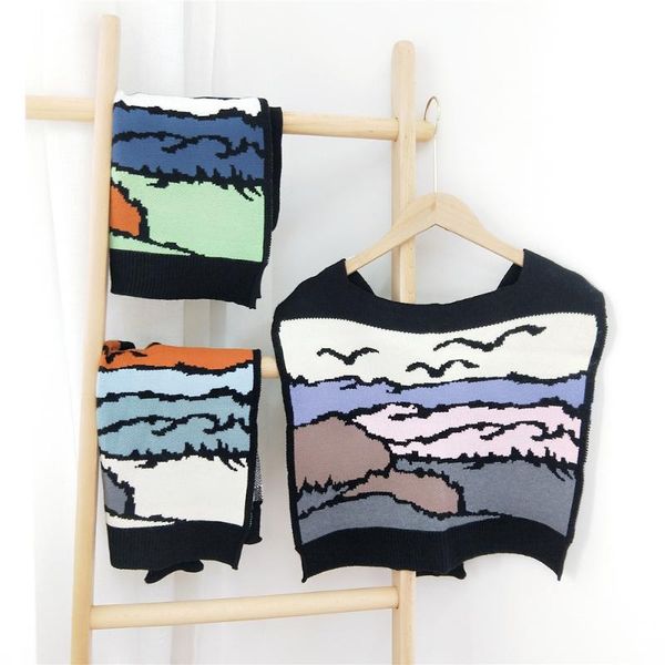

scarves winter scarf for women knitted cashmere cute girls autumn female shawl wrap warmer lady d155, Blue;gray