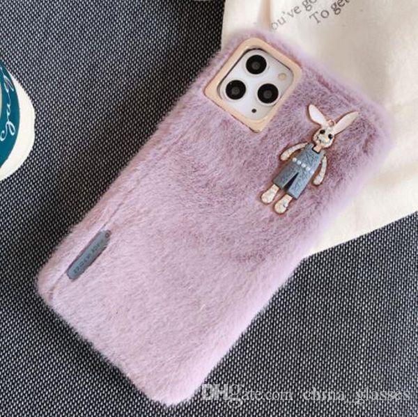 

чехол для телефона 1 шт. телефон чехол мода tide brand plush кролика разбойника устойчивая оболочка для iphone 7 8 xr xs 11 pro max plus защ