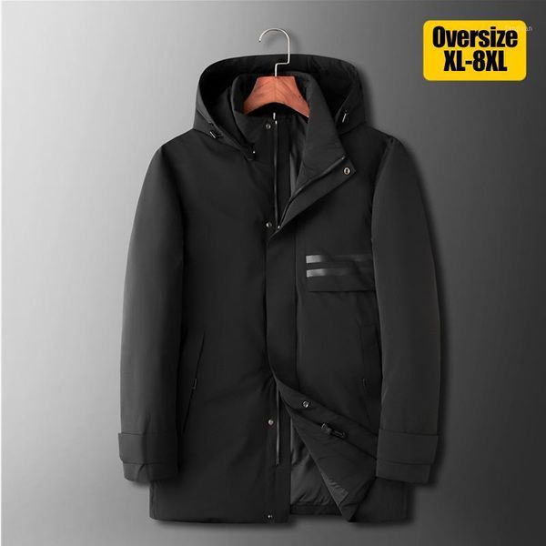 

winter oversize hooded down jackets for men style casual fat loose duck down puffer parka coat thicken warm streetwear clothing1, Black