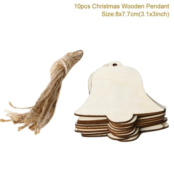 

10шт набор деревянных подвеска рождеством декор для дома 2020 рождественские украшения xmas декор дерево navidad подарков натал новый год 20