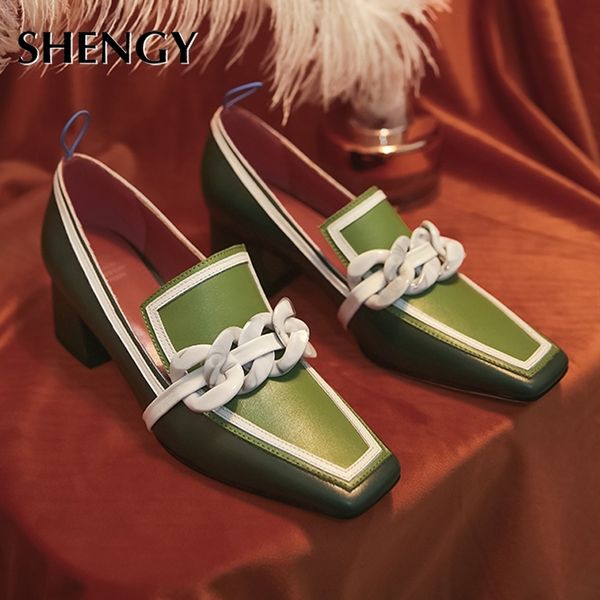 

2020 women summer high heels shoes square toe 4.5cm spring pumps spring heels shoes black thick heel woman shoes y200702