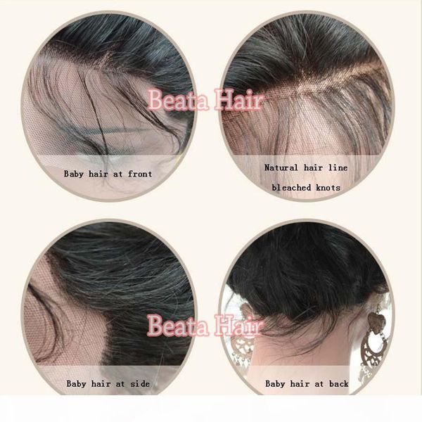 

8a natural wavy full lace human hair wigs for black women brazilian hair three tone #1b 4 27 ombre color lace front wig, Black;brown