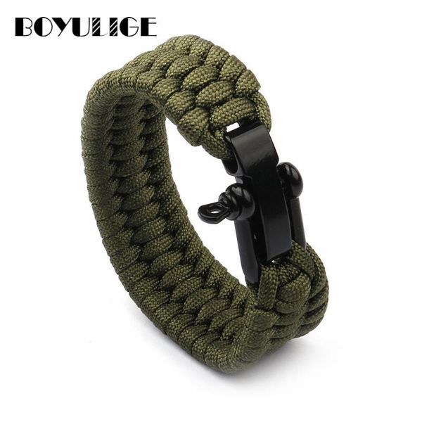 

charm bracelets fashion outdoor camping men jewelry handmake diy braided rope for women sport style homme femme, Golden;silver