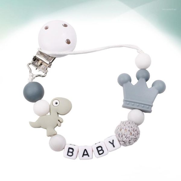 

pacifiers# 1pc baby pacifier chain silicone infant soother teether ring anti-drop strap clip (grey)1