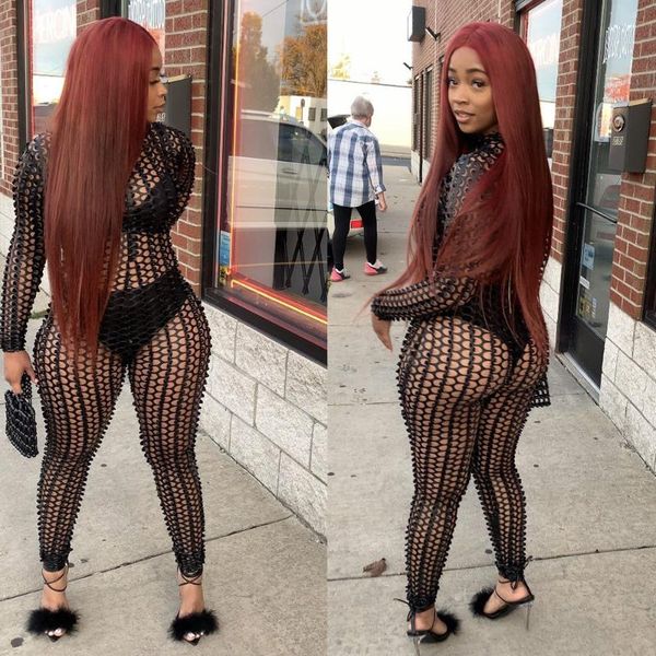 

hollow-out jumpsuit pu leather clothes for women summer playsuit back zipper stretch one piece jumpsuits, Gray