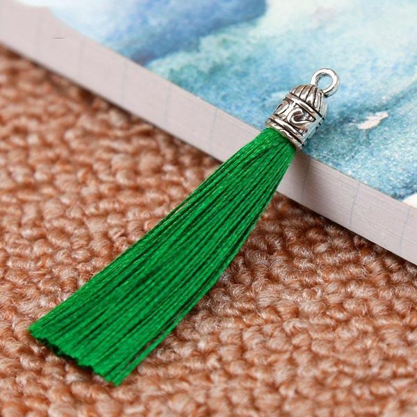 

mibrow 10pcs lot 6cm long silk tassel brush with metal caps for earrings tassel charms pendant fit diy jewelry making material h jlllat