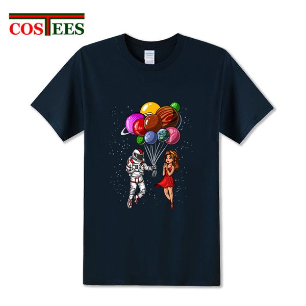

camiseta astronau for girls&boys space couple balloons party 2018 new summer design valentine's day hooded sweatshirt hoodie men t shir