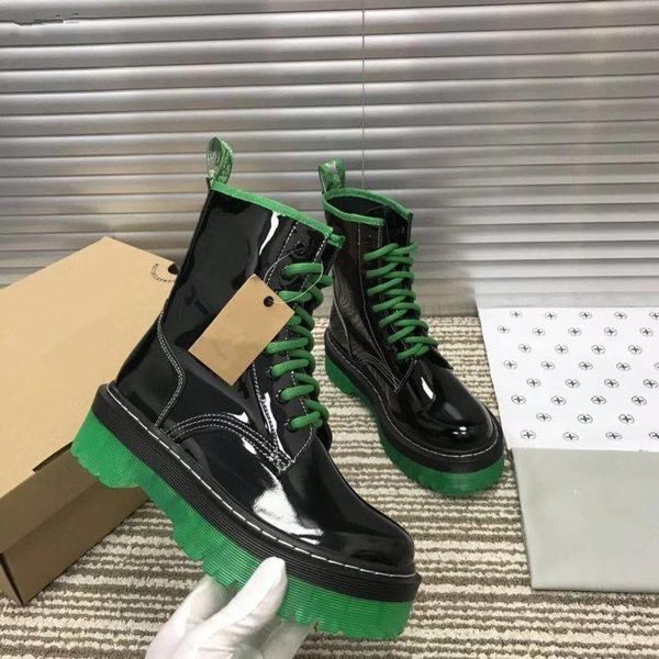 

2020 женщины ботильоны мартин сапоги из натуральной кожи узелок круглого toe комфортная зима mixed color designer, Black