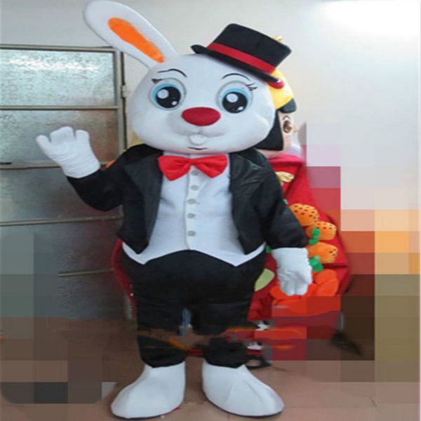

mascot costumes easter rabbit mascot costume with one ear furry suits party game dress outfits advertising carnival halloween christmas, Red;yellow