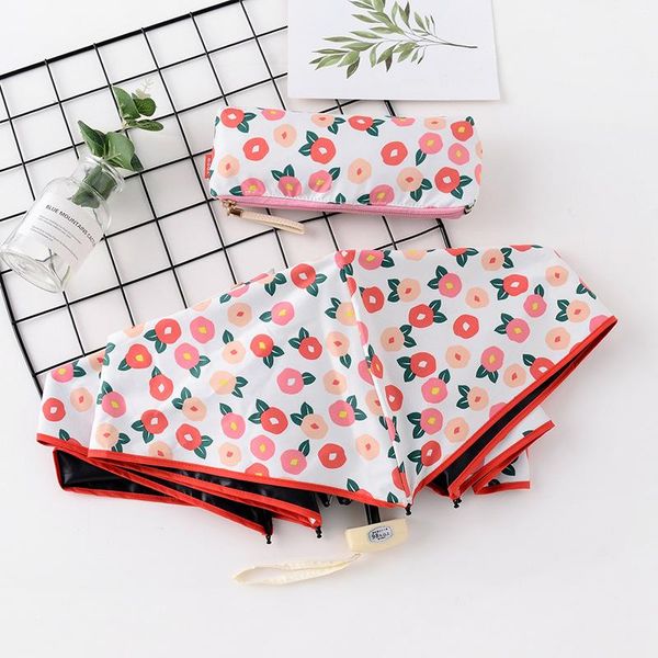 

4 складной мини вс зонтики цветок карманного зонтик для женщин открытого передача женского дождя зонтики солнечного зонтик paraguas bbymhe w