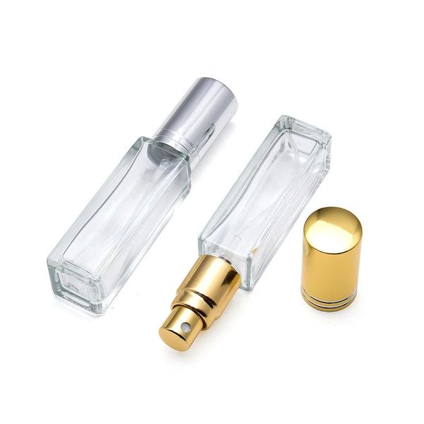 

perfume bottle glass transparent square atomizers 4ml 8ml refillable bottles empty cosmetic containers sample bottles spray vial