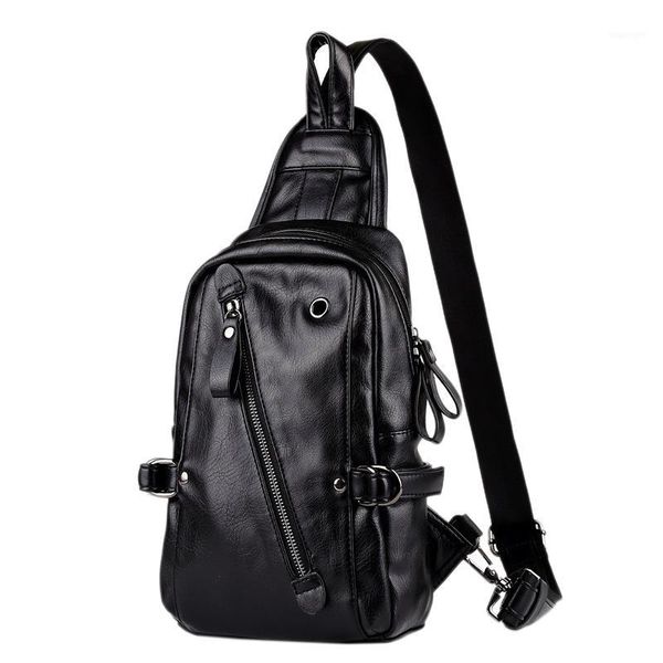 

waist bags chest men's shoulder bag pu casual outdoor sports messenger1