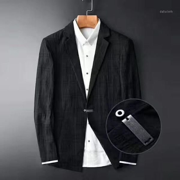 

2020 new arrival spring fashion black dark grain grid men's blazer 100% cotton hight quality mens suit plus size m - 4xl1, White;black