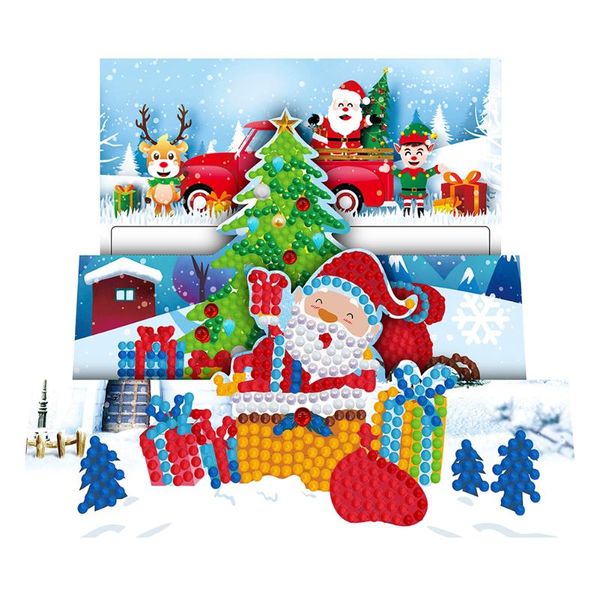 

8pcs diy diamond painting greeting card special-shaped part drill mosaic merry christmas kit santa claus xmas postcards