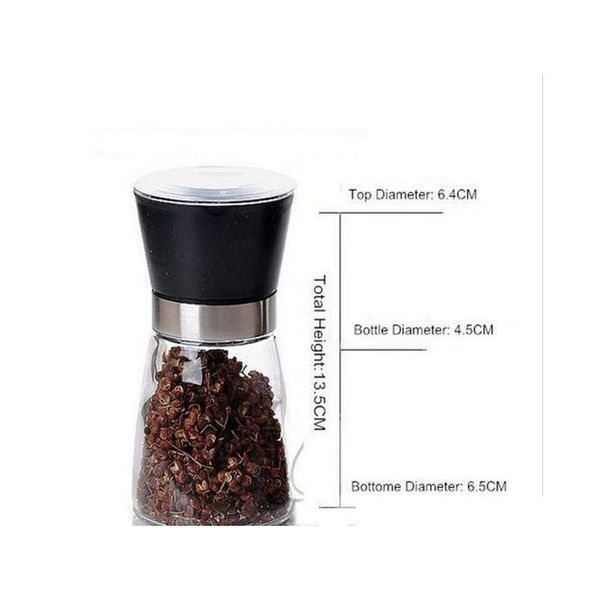 

salt and pepper mill grinder glass pepper grinder shaker spice salt container connt jar holder new ceramic grinding jllvzm jjxh
