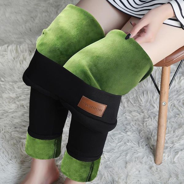 

winter pants women thermal leggings high waisted pants for women flannel streetwear trousers women winter casual pants 4xl, Black
