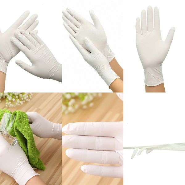 

100pcs disposable white non-slip laboratory rubber latex protective gloves selling household cleaning products in stoutletvmpr