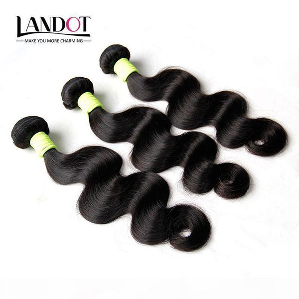 

3 bundles virgin brazilian body wave wavy human hair weaves 100% unprocessed 8a peruvian malaysian indian remy hair extensions natural color, Black