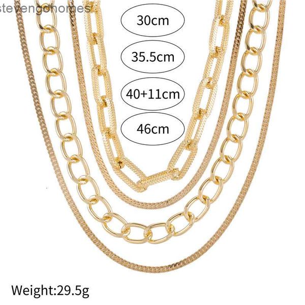 

multi hip hop style popular layer punk necklace generous metal thick neck chain female, Silver