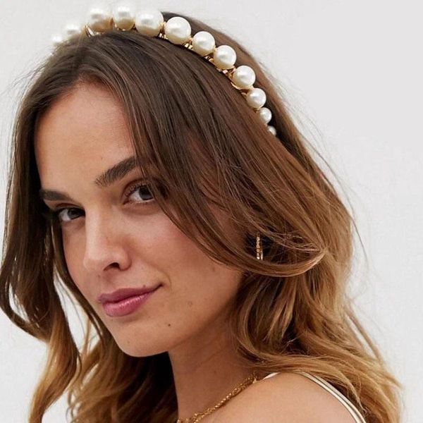 

women elegant full pearls simple hairbands sweet headband hair hoop holder ornament head band pearl hair accessories q bbyklu
