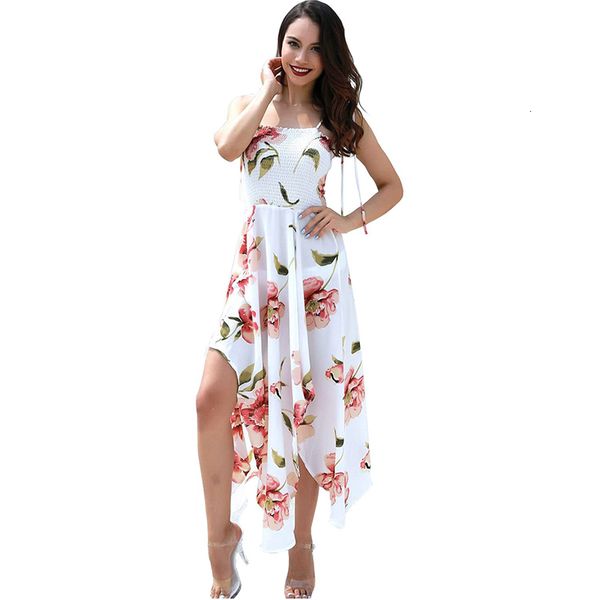 

feminine 2021 new eachin bohemian gowns summer floral print swing belt vintage ankle-length line dressed beach eyhq, Black;gray