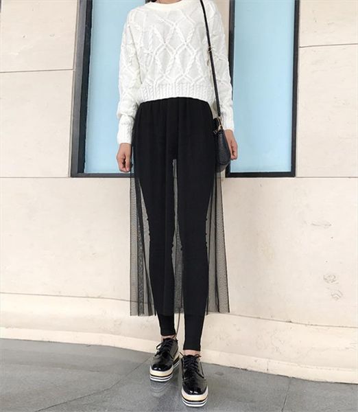 

women long skirt summer korean ladies boho vintage high waist transparent tulle mesh lace clear black midi skirts female