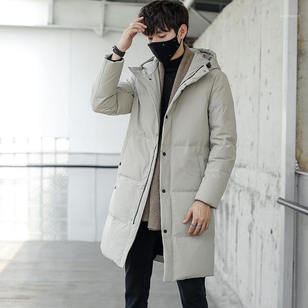 

down jacket for men long thickening in 2020 the new handsome students style tooling coat in winter1, Black