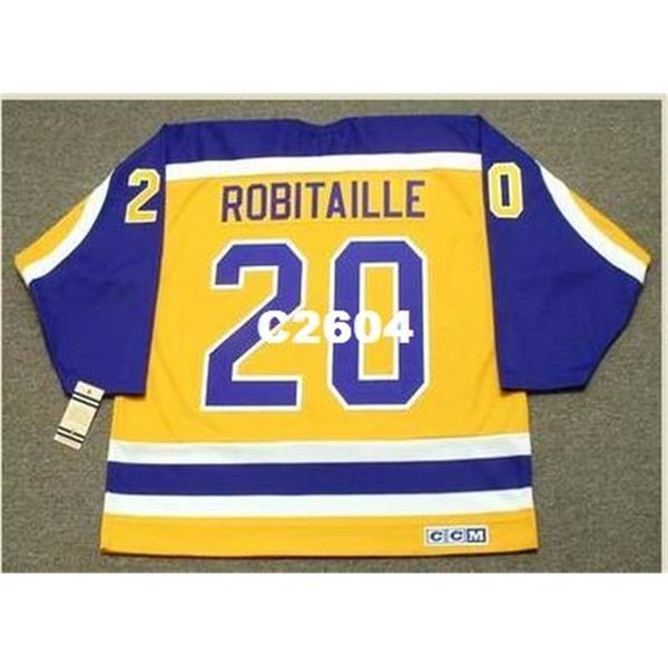 

men #20 luc robitaille los angeles kings 1987 ccm vintage away hockey jersey or custom any name or number retro jersey, Black