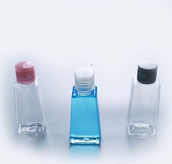 

60ml empty hand sanitizer pet plastic bottle with cap trapezoid shape bottle for makeup fluid di sqcutj ppshop01