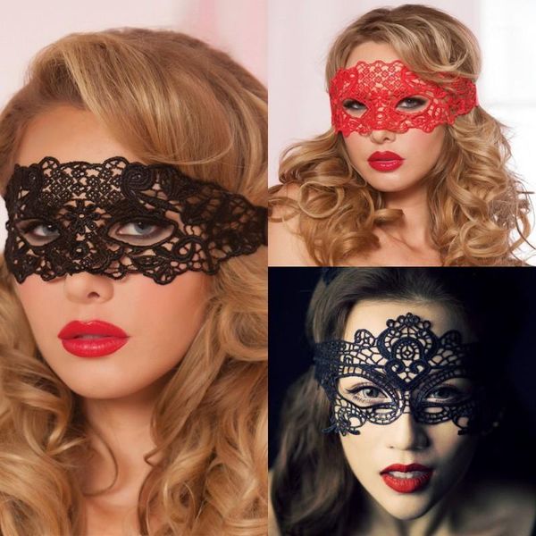 2018 Sexy Babydoll Porn Lingerie Sexy Preto Branco Vermelho Oco Máscara de Renda Trajes Eróticos Mulheres Lingerie Cosplay Party Masks12513