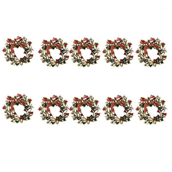 

10pcs christmas wreath napkin ring napkin buckle holder ring l restaurant wedding table decoration1