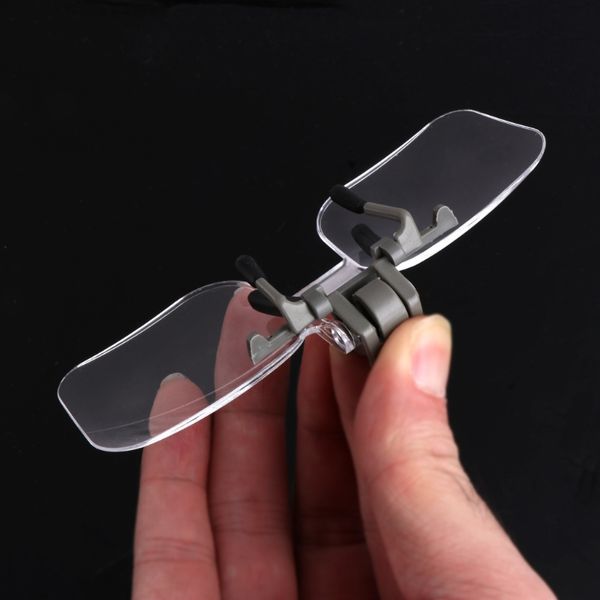 

2x glasses style magnifier magnifying glass with clip for reading