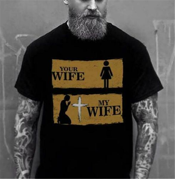 

god your wife vs my wife men t-shirt black cotton s-3xl funny tee shirt sport hooded sweatshirt hoodie