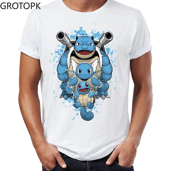 

sport men's t-shirt water type wartortle blastoise squirtle watercolor artsy awesome artwork printed t shirt streetwear tshirt