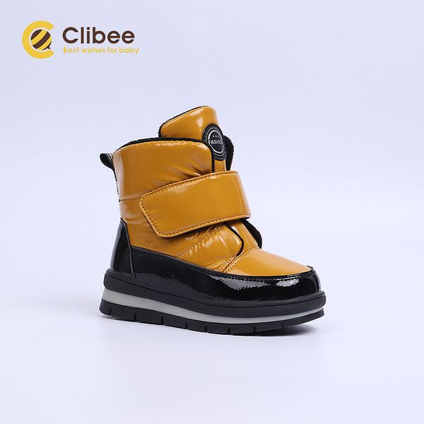 

clibee girls boys winter snow boots kids warm waterproof anti-slip anti-collision hight-cut outdoor shoes children boots 22-27 201128, Black;grey