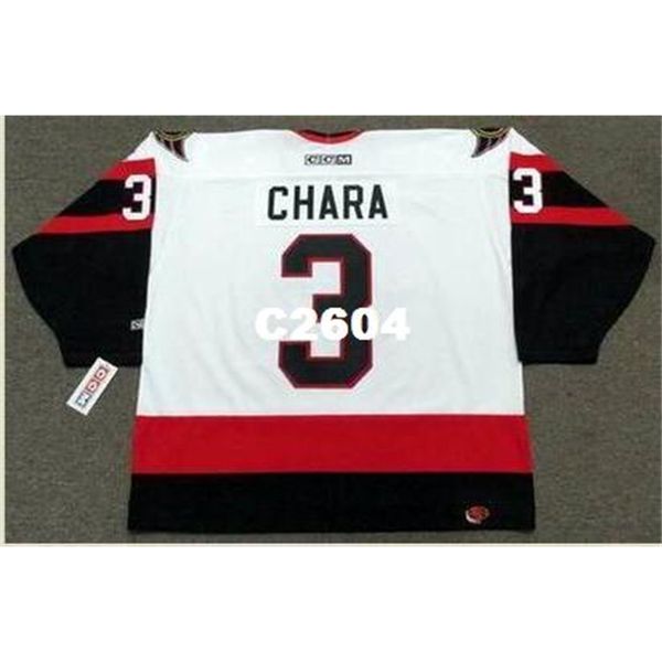 

mens #3 zdeno chara ottawa senators 2002 ccm retro hockey jersey or custom any name or number retro jersey, Black