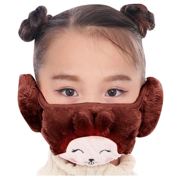 

lovely zwarmer child cute kids winter cache earmuffs gauze mask christmas gift women men mouth masks mascherina mascarillas#9
