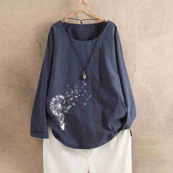 

hemp summer women's style printed cotton loose casual long sleeve large t-shirt dk0018, Black;gray