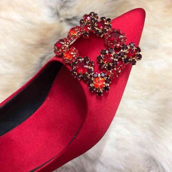 

luxury lady fashion designer dress shoes design women pointed toe thin high heels satin party festival wedding pumps, Black