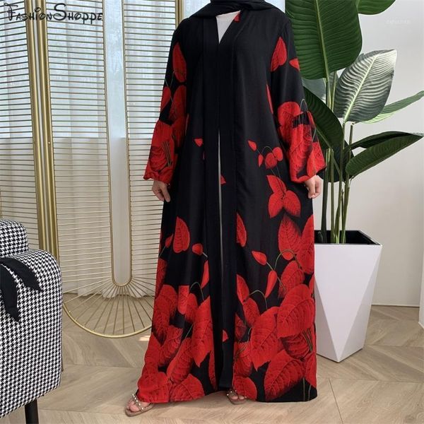 

eid ramadan blessing abaya 2020 dubai turkey kimono cardigan lantern sleeve abayas muslim women kaftan islamic clothing1, Red