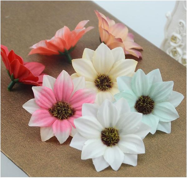 

20pcs 6cm gerbera artificial flower home party decoration scrapbooking accessories wreath diy head craft fake jllowl