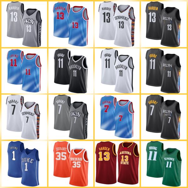 

34 giannis 13 harden 7 kevin irving durant antetokounmpo 11 kyrie 2021 black brooklyn nets new men city basketball jersey z1, Black;red